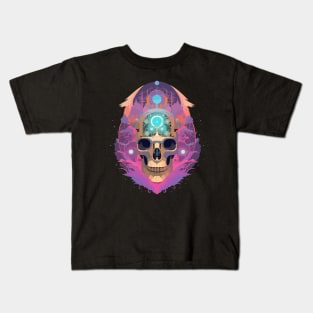 Halloween Day of the Dead Pink Sugar Skull Kids T-Shirt